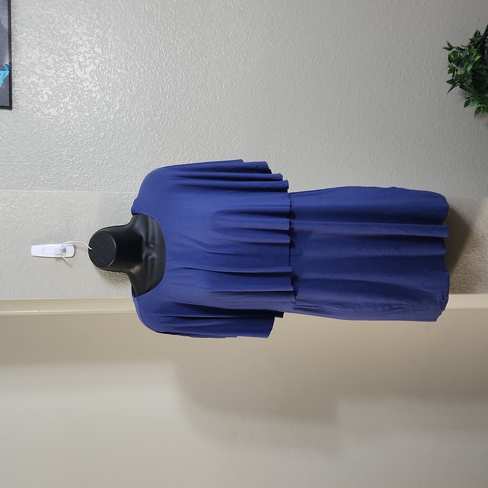 Free People Beach Blue Ruffled Mini Dress Coverup Size Medium